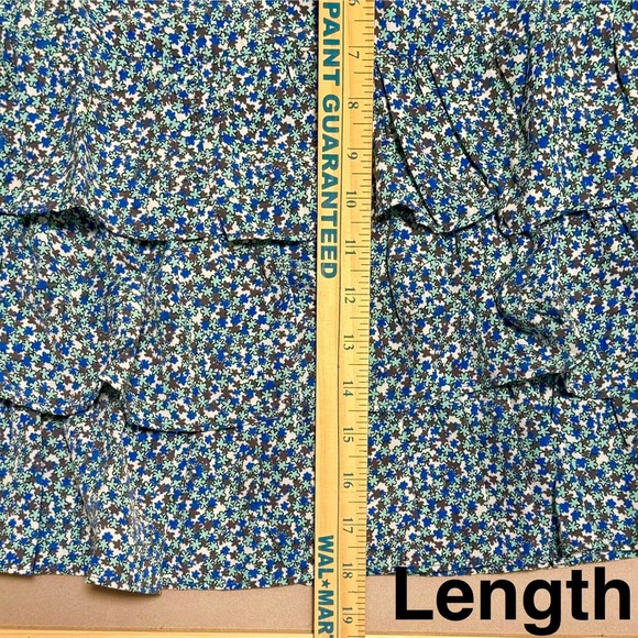 NWOT  Fun Blue Floral Tiered Mini Skirt - Picture 4 of 6